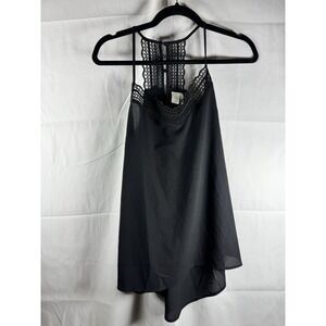 Paper Crane Tank Top Womens‎ S Small Black Halter Flowy Sleeveless